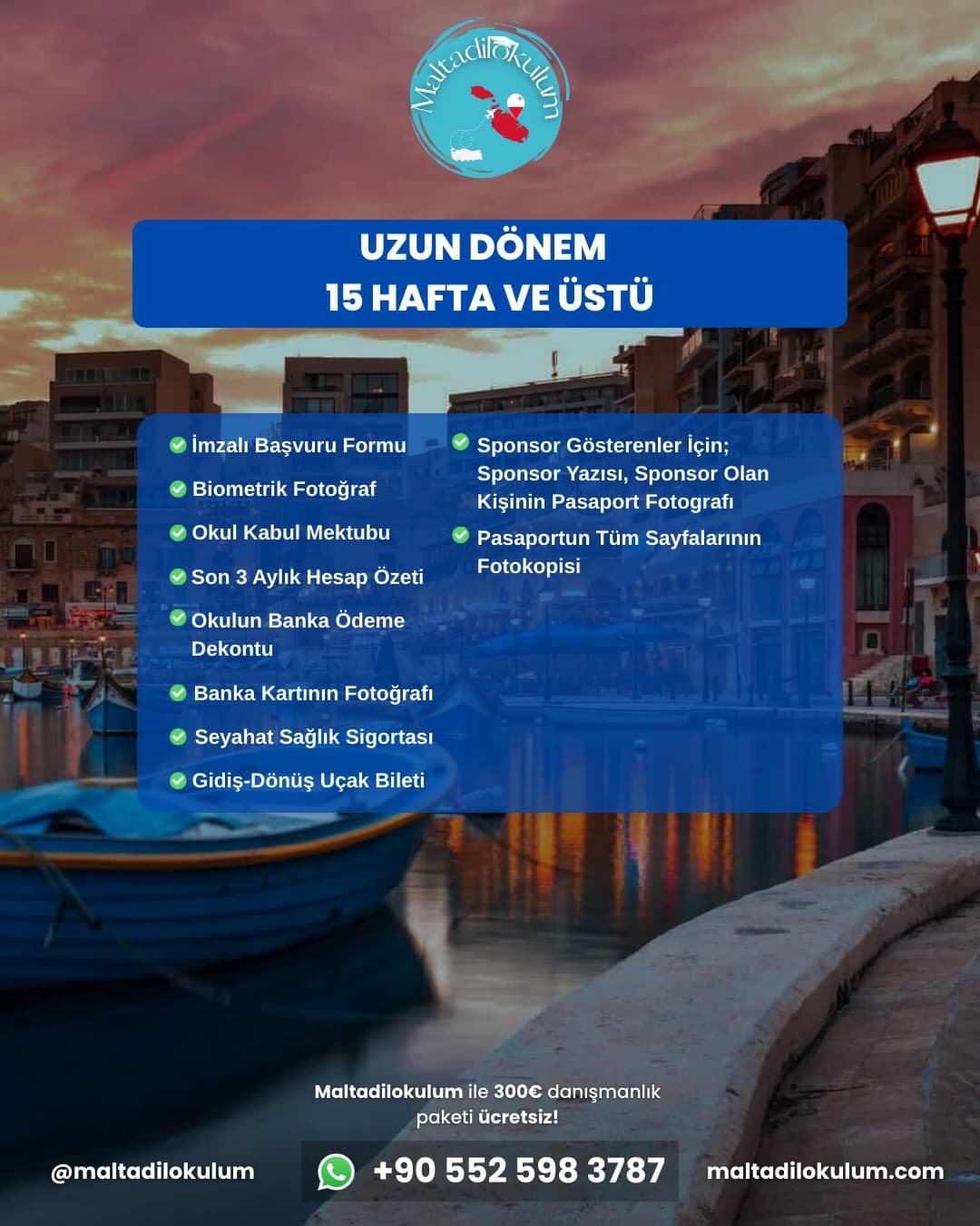 Malta Uzun Dönem Dil Okulu ve Vize Süreci